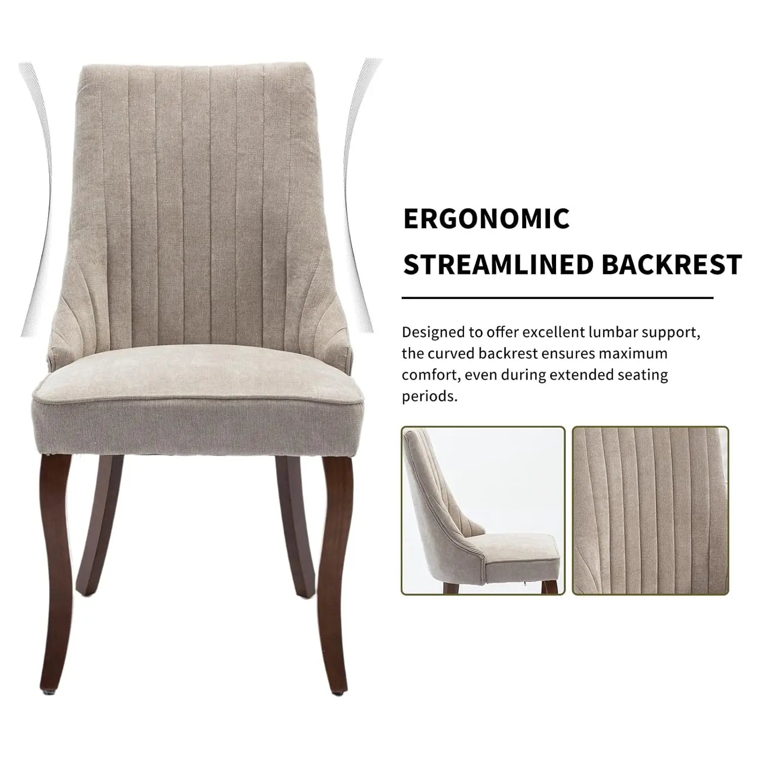 Velvet Upholstered Dining Chairs Set of 6 Wood Legs