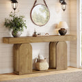 70.9-Inch Extra Long Farmhouse Console Table, 2-Tier Storage Shelf