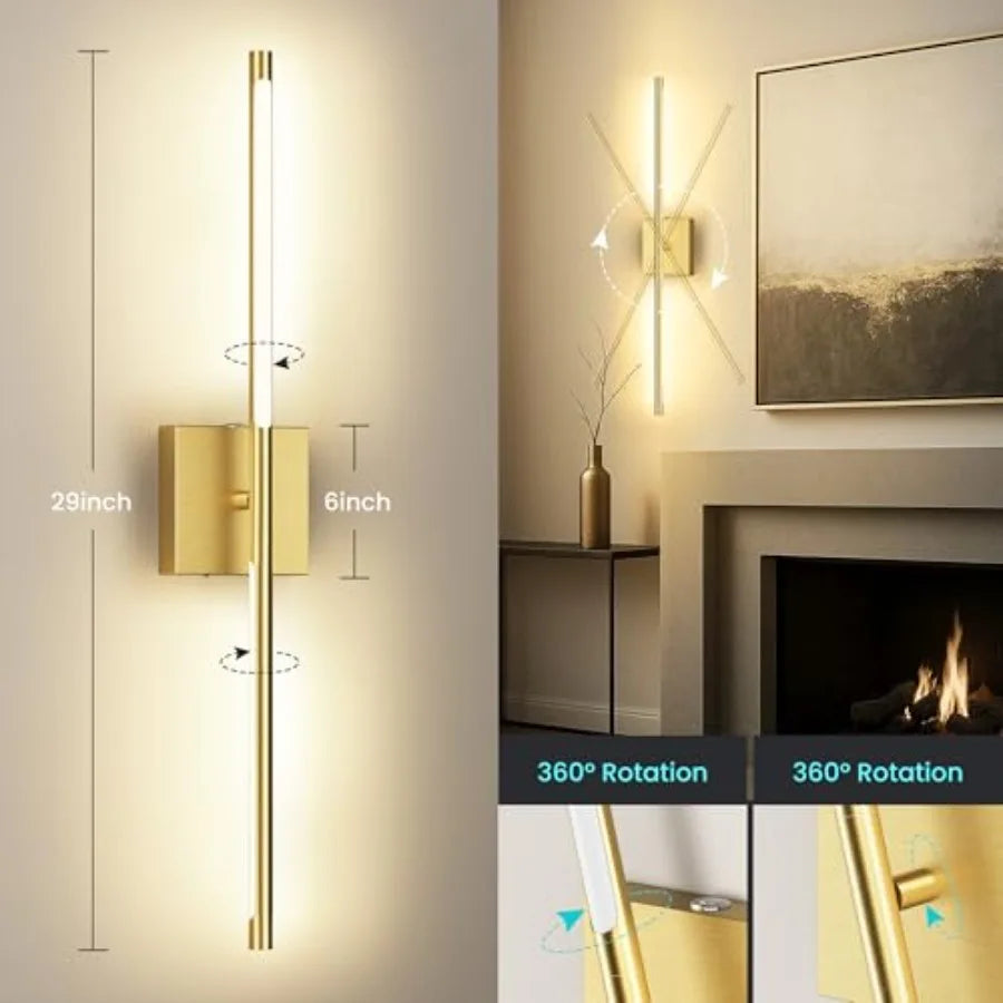 Battery Operated Wall Sconces Set-of-Two 10000mAh, Rechargeable w/Remote 360° Rotation