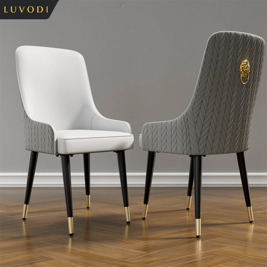 Dining Chairs Set of 2 Luxury Microfiber Leather Leisure Chairs