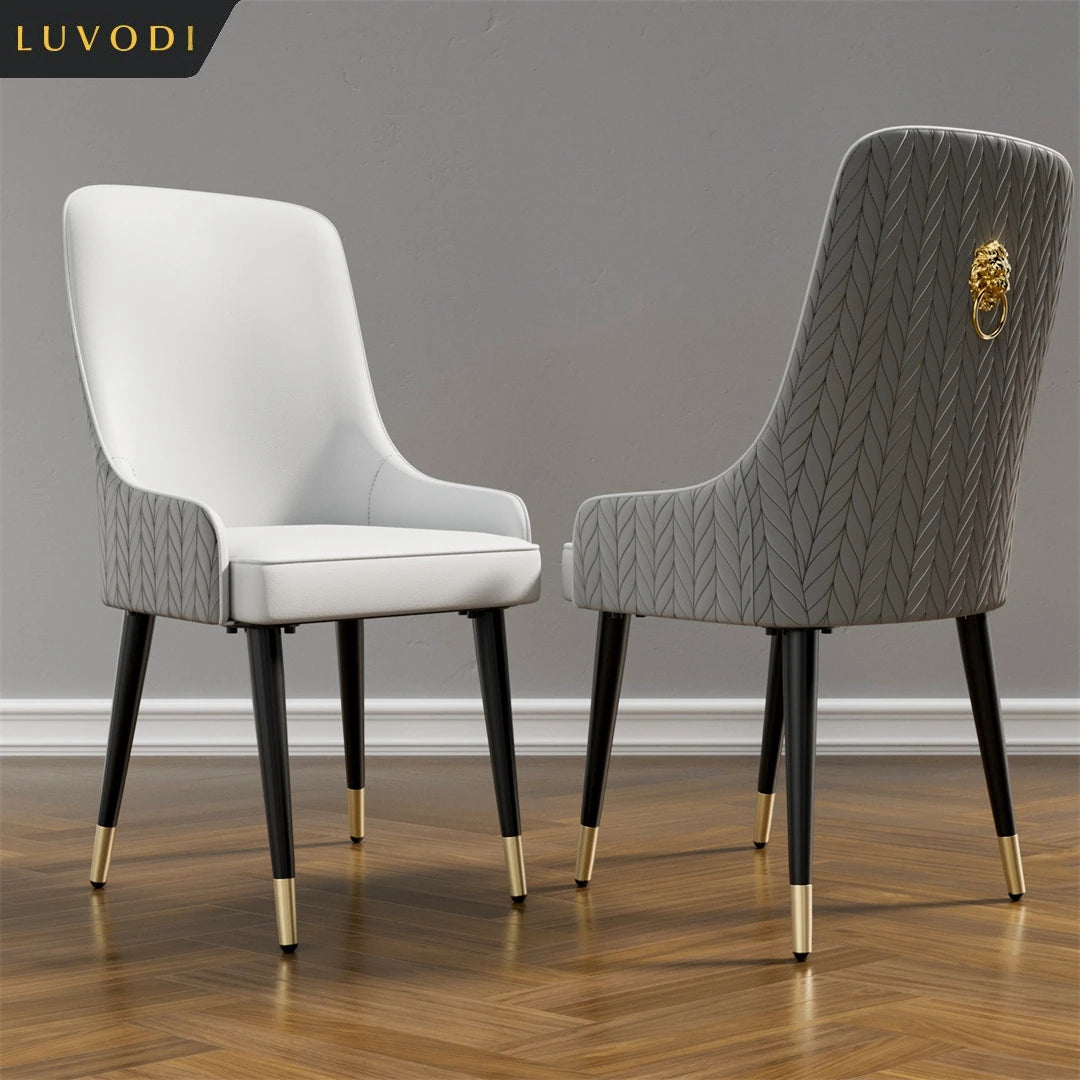 Dining Chairs Set of 2 Luxury Microfiber Leather Leisure Chairs