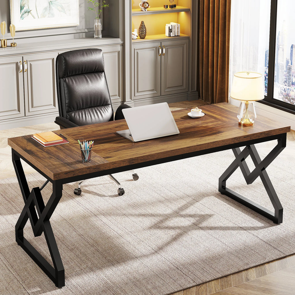 63" Large Executive Desk  / Home Office Desk, Metal Frame.