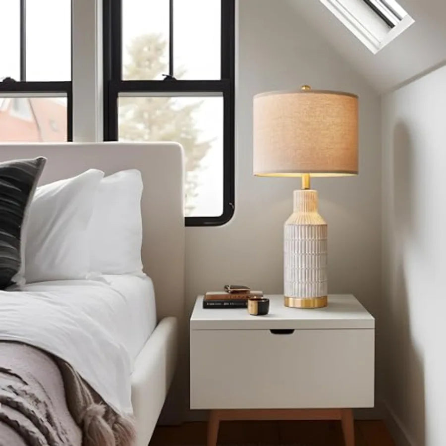 25"  Ceramic Table Lamps, Set-of-2 Bedside Lamps