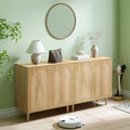 63" Fluted Buffet Cabinet Wood Arched Profile