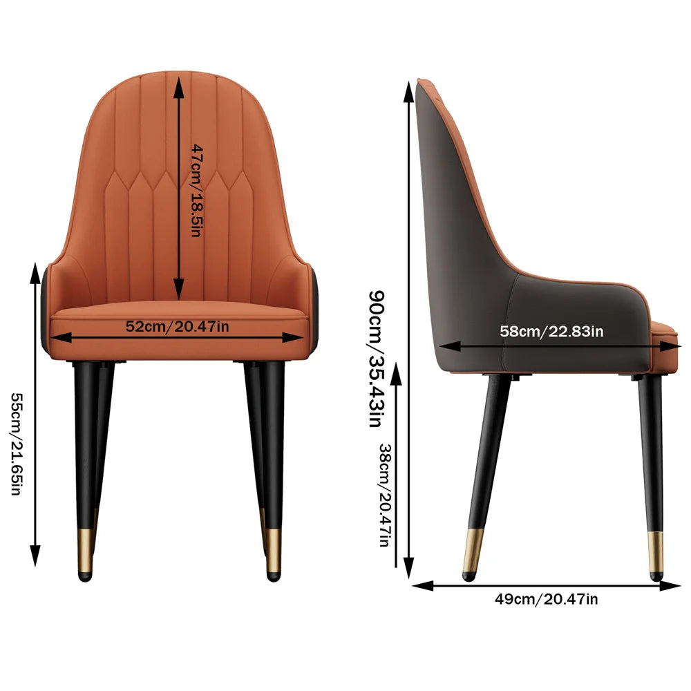 Dining Chairs Set of 2 Luxury Microfiber Leather Leisure Chairs
