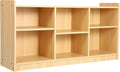 6-Shelf Montessori Toy Organizer, Bookcase with Adjustable Dividers, Natural