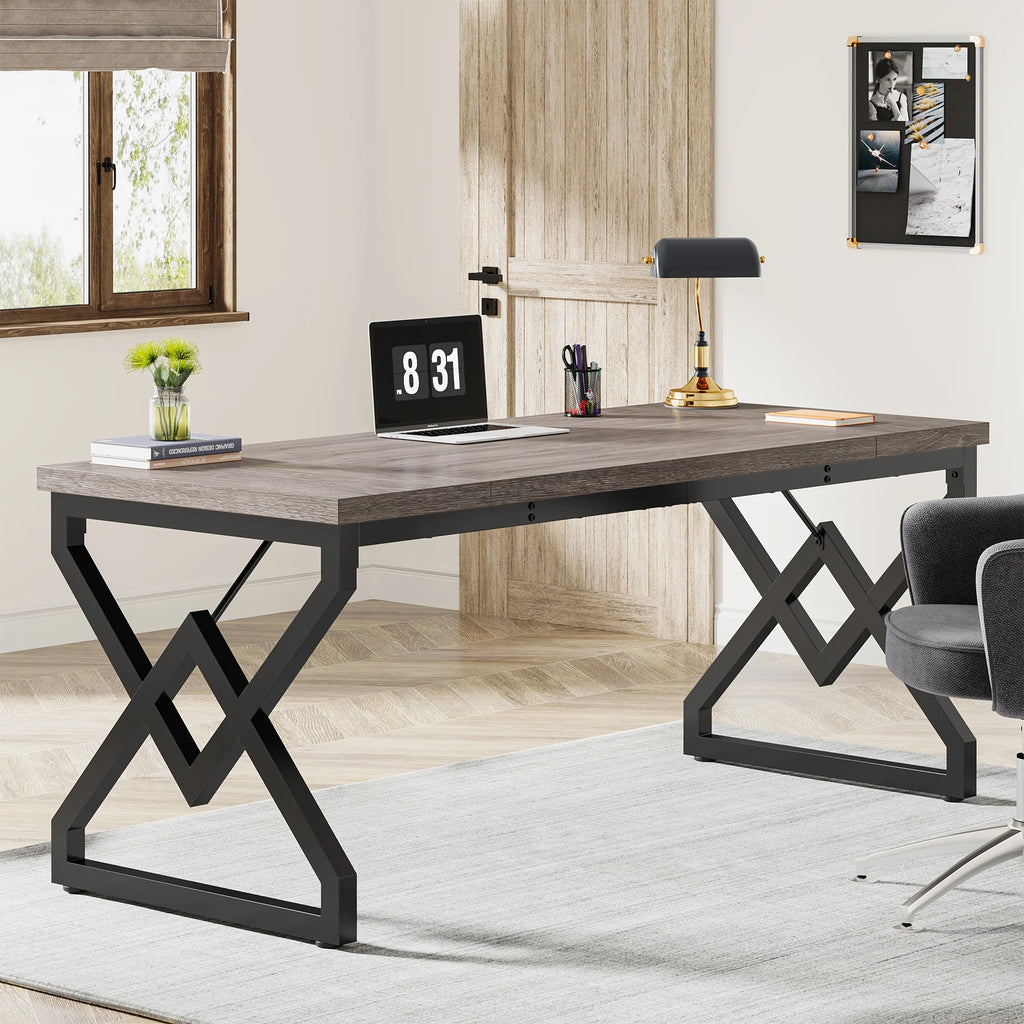 63" Large Executive Desk  / Home Office Desk, Metal Frame.