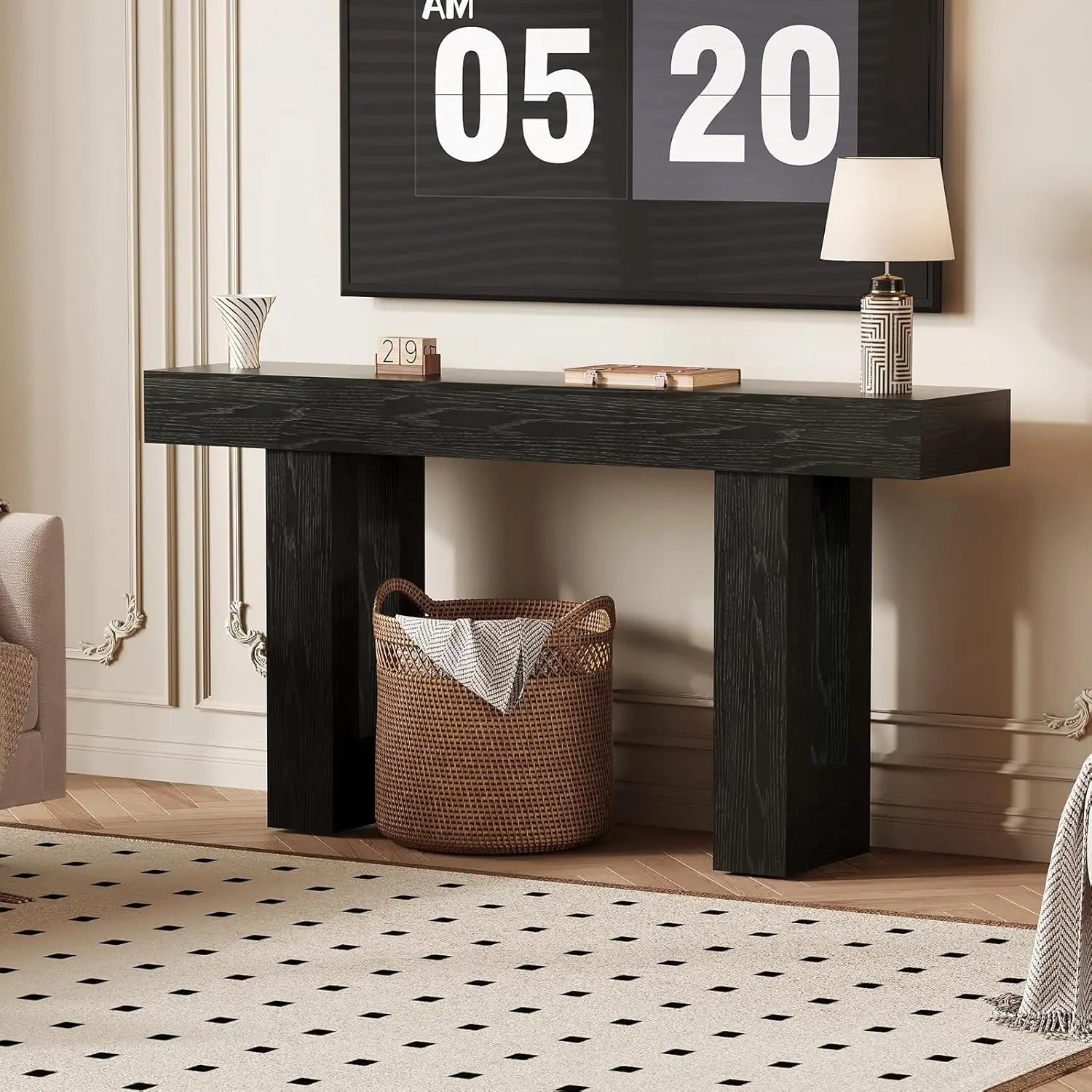 Rustic Console Table Power Outlet