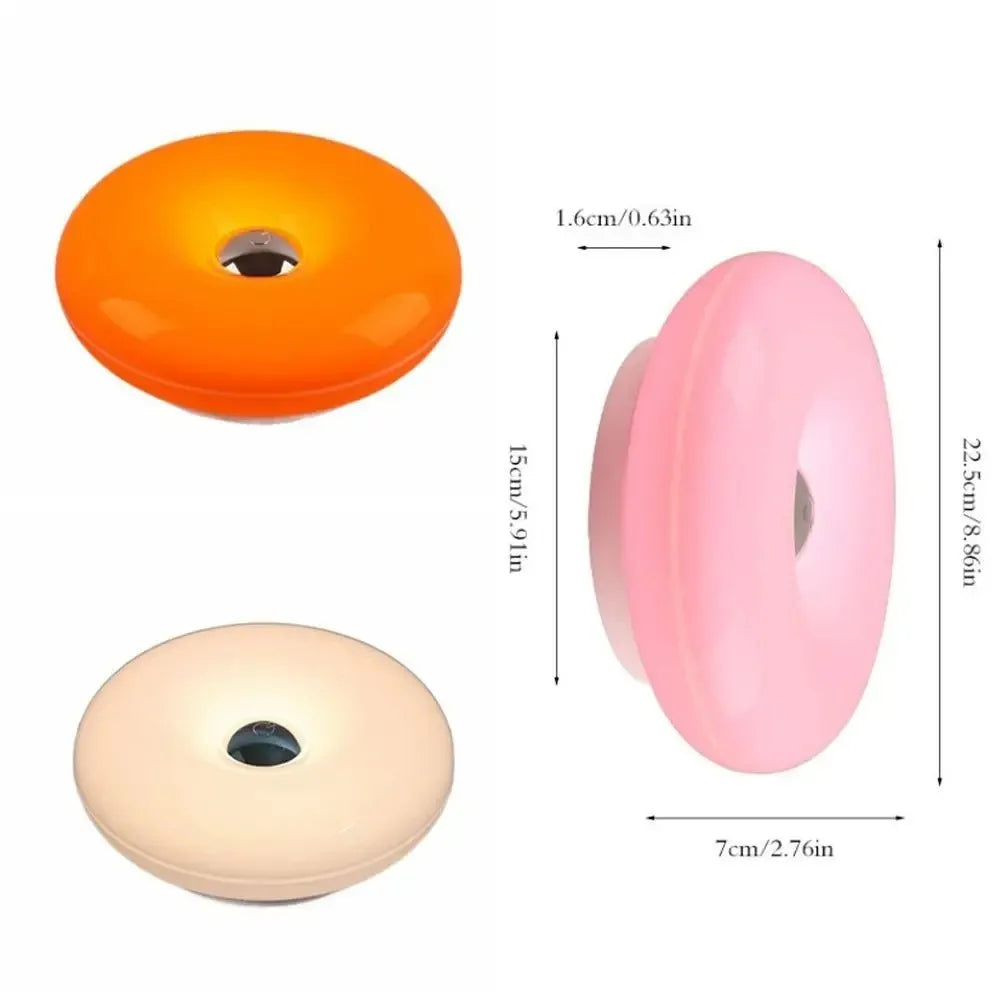 Plastic Donut Wall Lamp Energy Saving Touch Switch Dimmable USB Plug