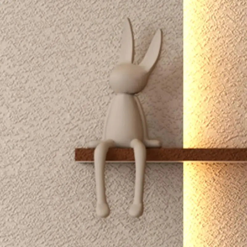 Adjustable 3-Color LED w/Simulated Plants, 3D Sculpture, Glass Vase & Rabbit Statue, Remote