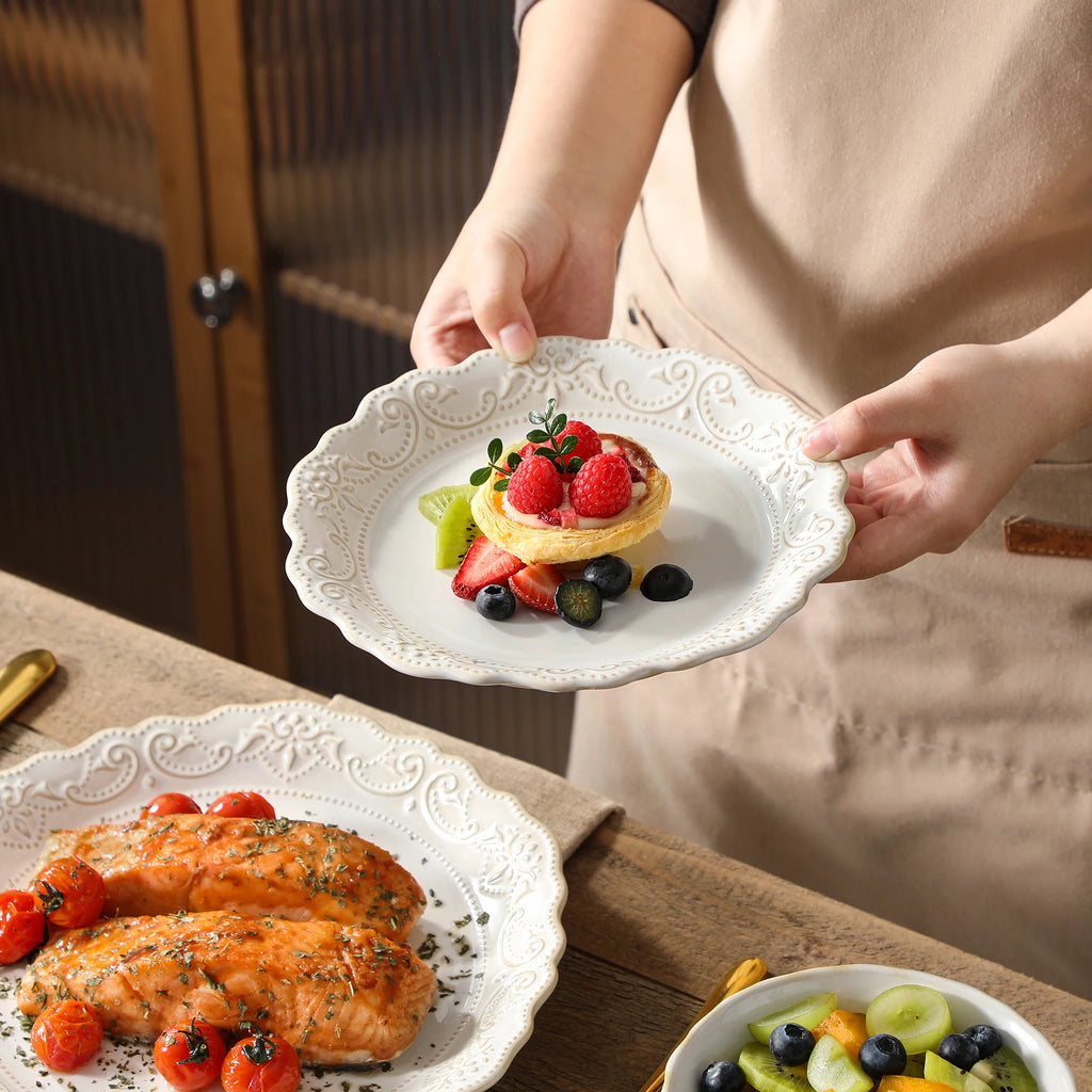 16/32 Piece White Stoneware:  4 Dinner/Dessert/Cereal & Soup Bowls