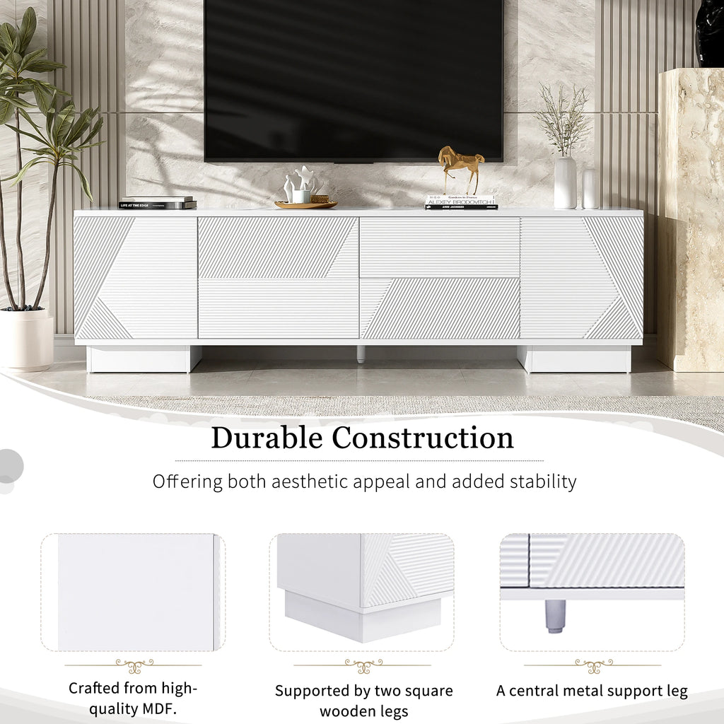 70.8'' TV Stand for up to 75IN TVs, Storage Cabinets, 4 Drawers