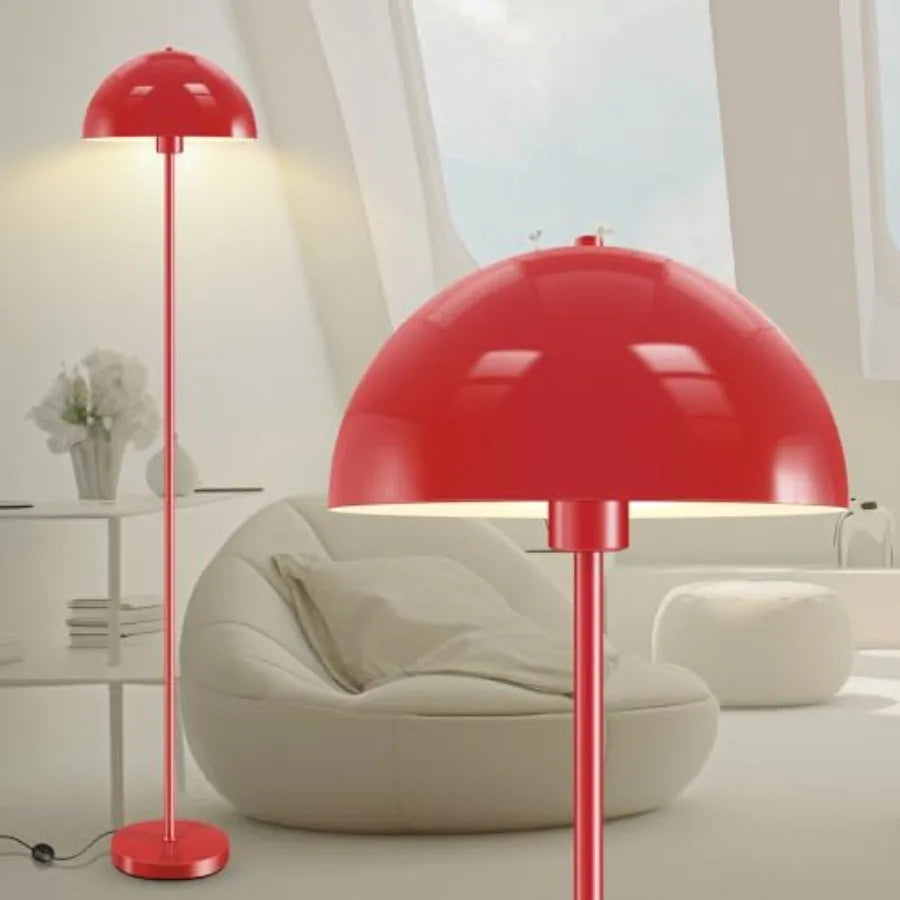 Industrial Floor Lamp, 65.6IN Retro Mushroom Dome Shade, Whole Metal