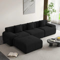 120" Boneless Cloud Modular Sectional Sofa, L-Shape Upholstered Cozy Corduroy