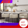 Counter Height Bar Stools, Set-of-3, 24IN Seat Height, Fabric Upholstered