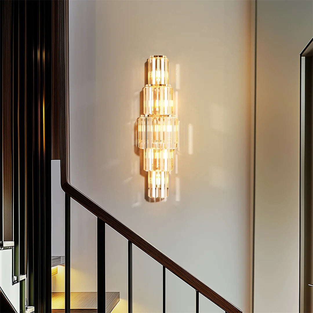 Crystal Wall Lamp 3-Layer Crystal Sconce Light E14 LED Corn Lights