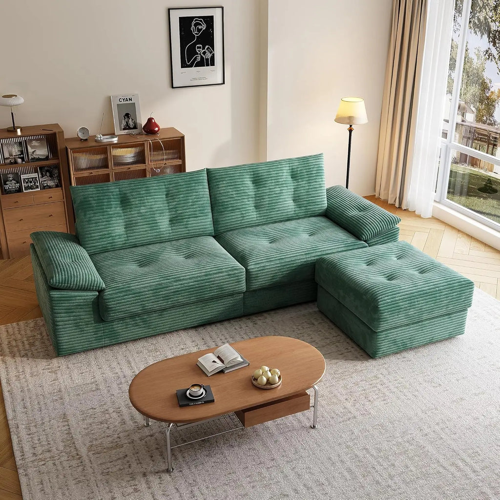 Compressed Convertible Sofa Bed, Thick Corduroy Fabric