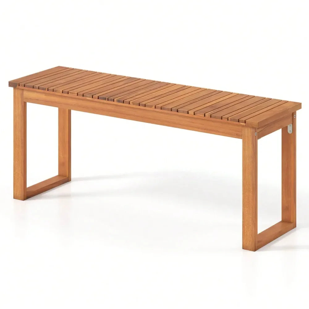 Wood Outdoor Garden Bench Slatted Seat 800 Lbs Capacity