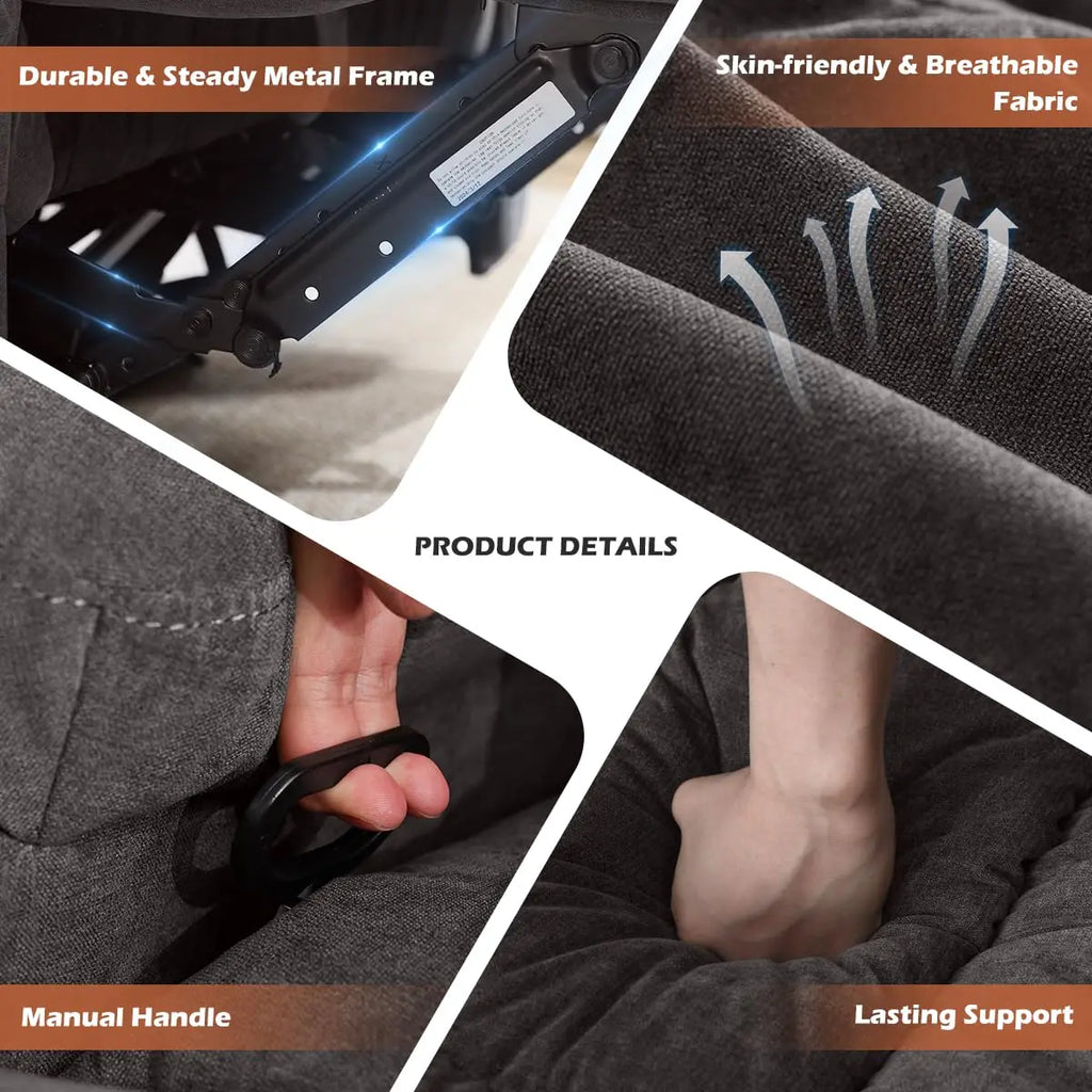 Recliner Loveseat Manual Oversized Recliner Cup Holders Ergonomic
