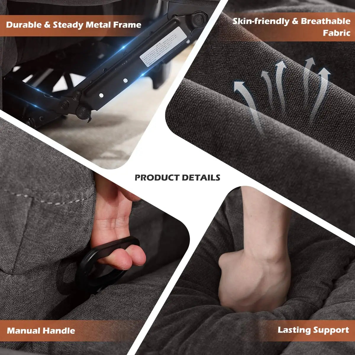 Recliner Loveseat Manual Oversized Recliner Cup Holders Ergonomic