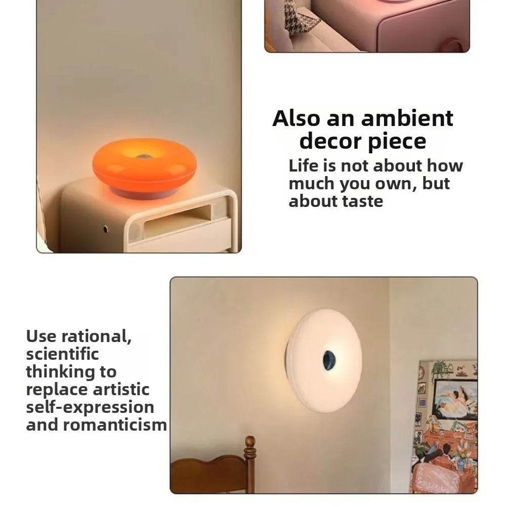 Plastic Donut Wall Lamp Energy Saving Touch Switch Dimmable USB Plug