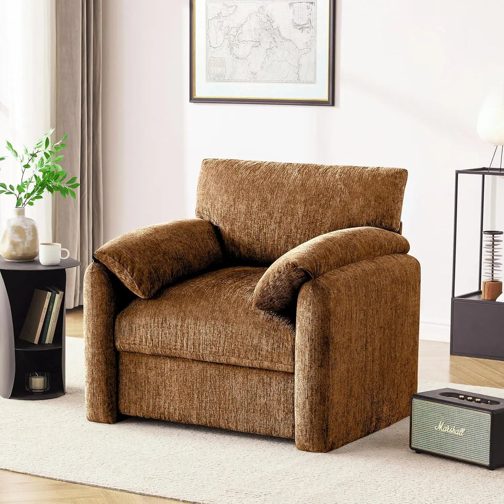 Chenille Oversized Armchair, 38.6" Wide Modern Lounge Chair