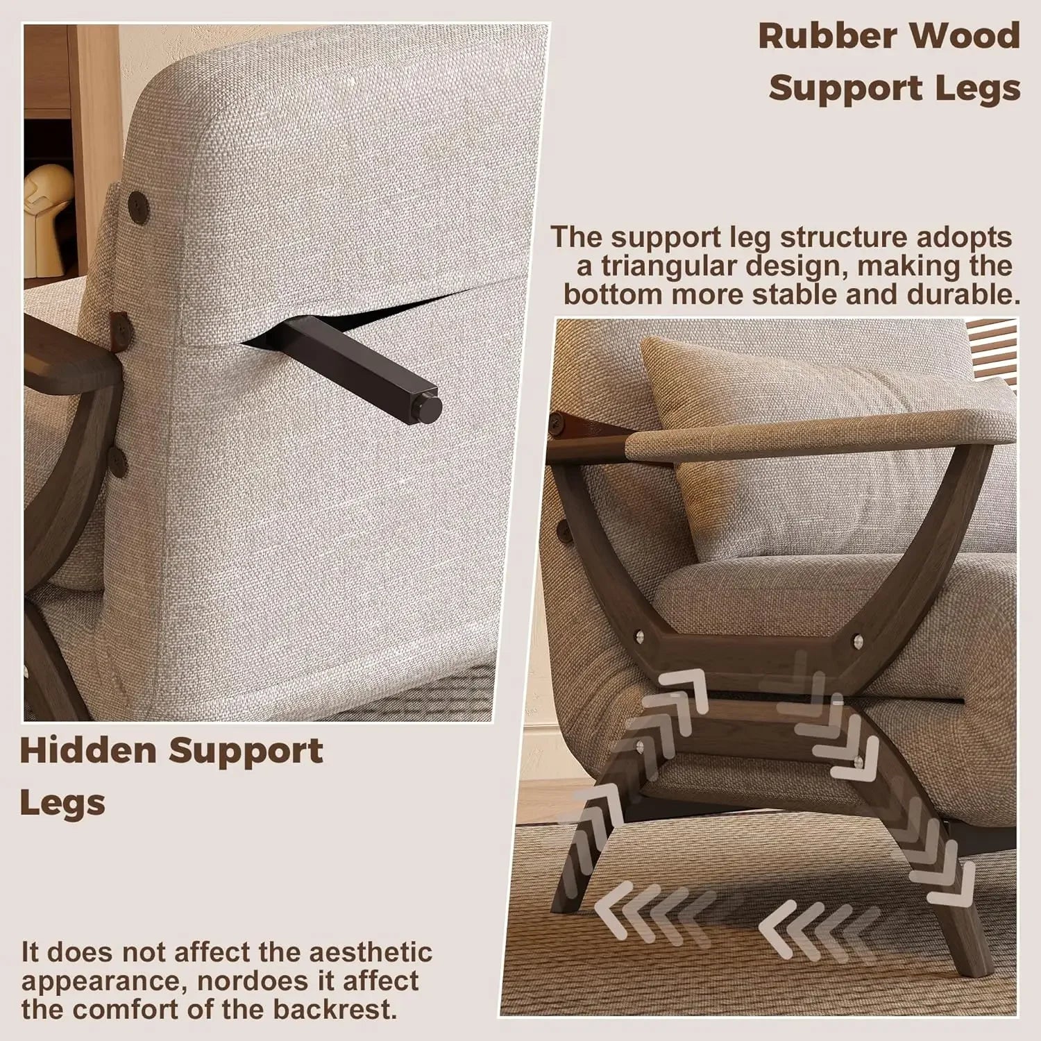 Convertible  Futon Sleeper Chair, 3-in-1 Fold-Out Chair That Turns Into A Sleeper
