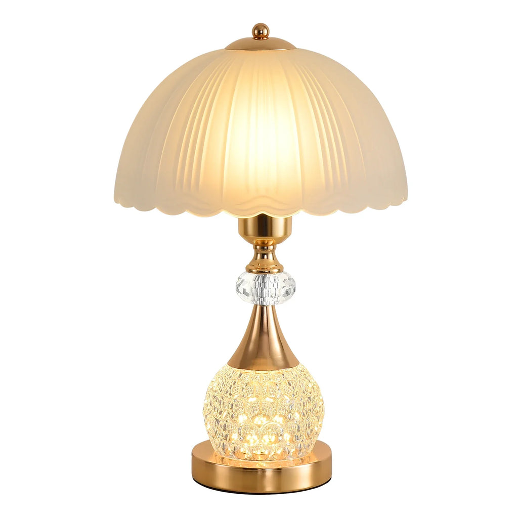 Bedside Petal Crystal Push Button Lamp