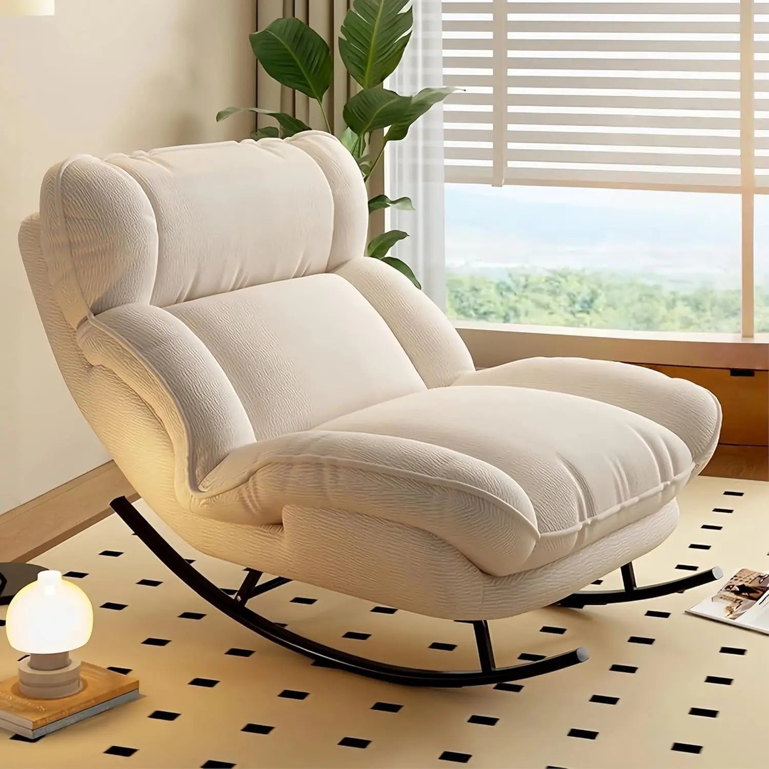 Ergonomic Sofa, Rocking Chair, Metal Frame, Adjustable Backrest