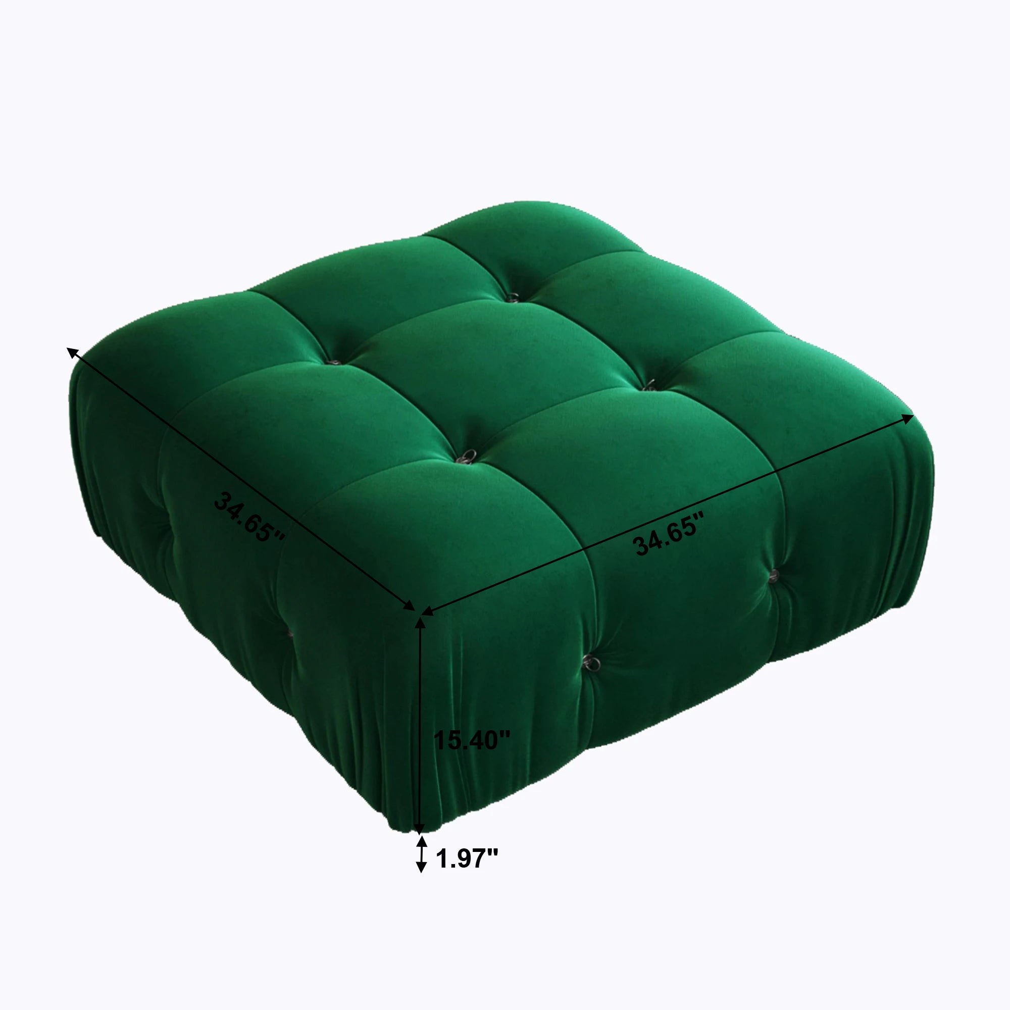 Sdorens 138" Sectional Couch U-Shape Velvet Sofa 2 Ottomans