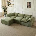 110" Cloud Sectional Couch Convertible L-Shape Boneless, Ottoman, 3 Seater