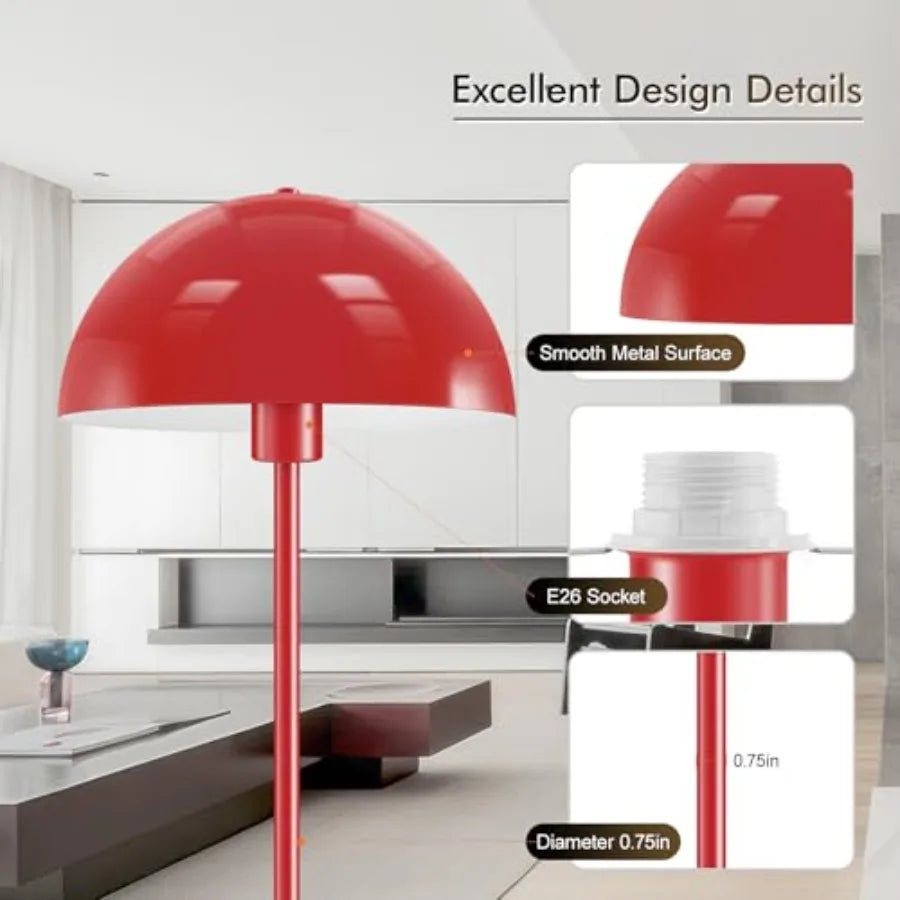 Industrial Floor Lamp, 65.6IN Retro Mushroom Dome Shade, Whole Metal