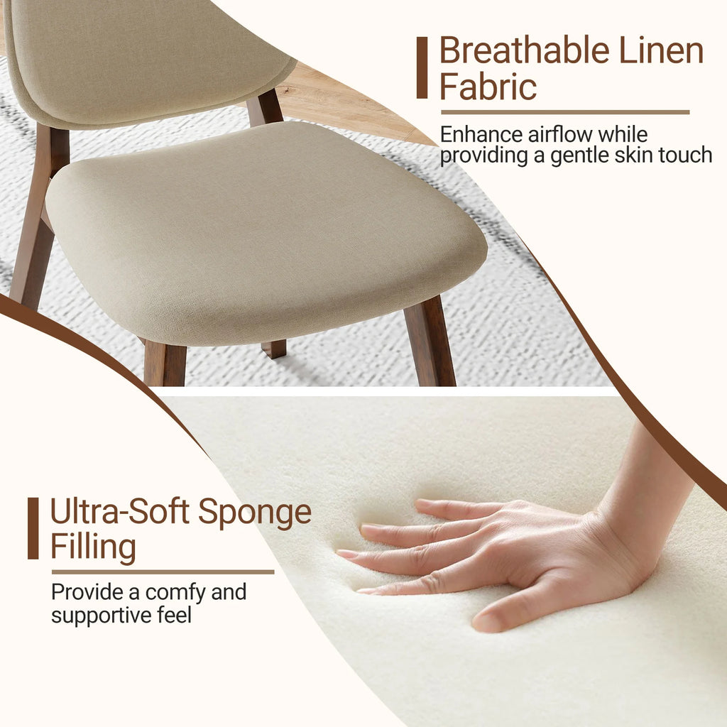 Linen Lined Modern Dining Chair Set