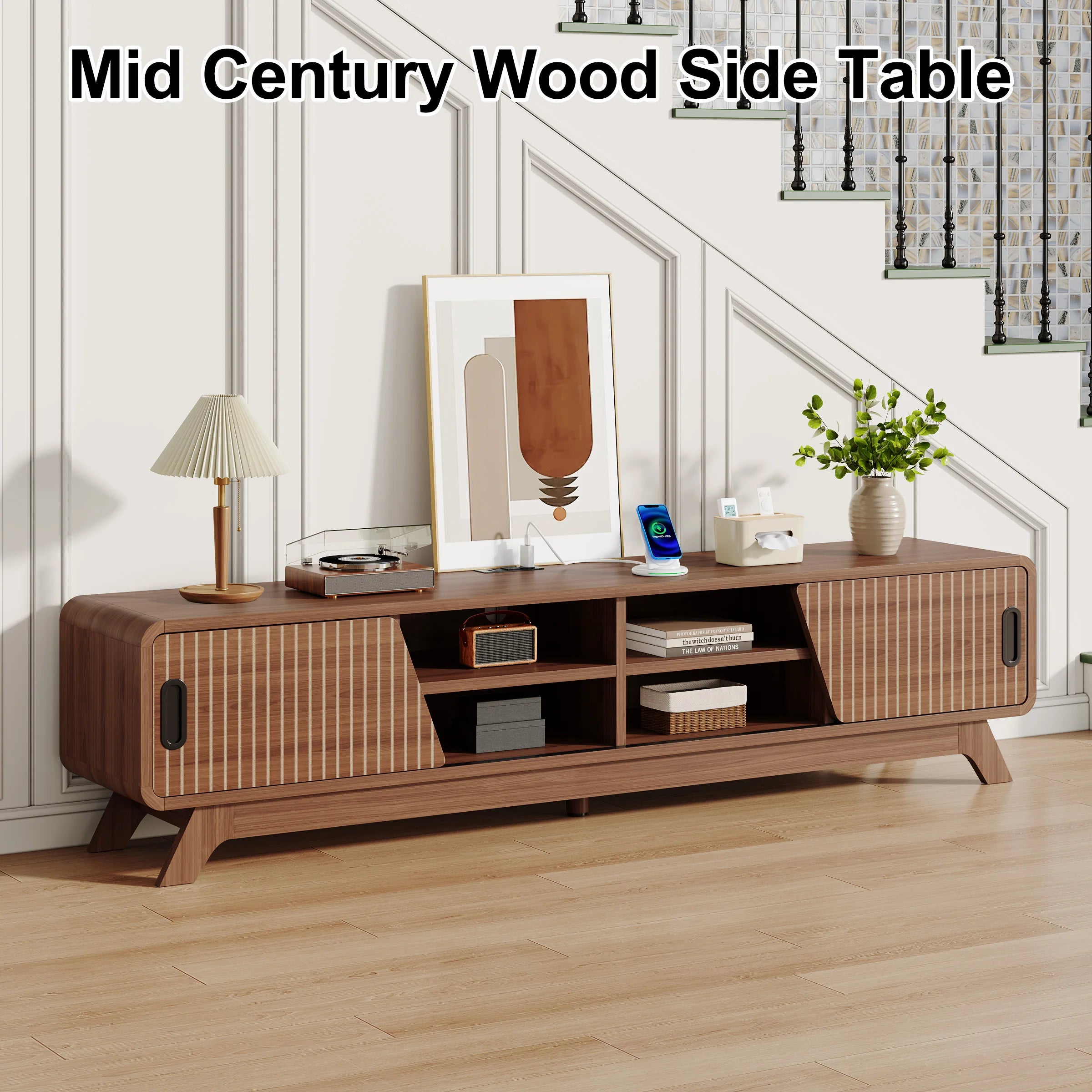 TV Stand, Storage, Shelves, Sliding Doors, American Standard Charging Station