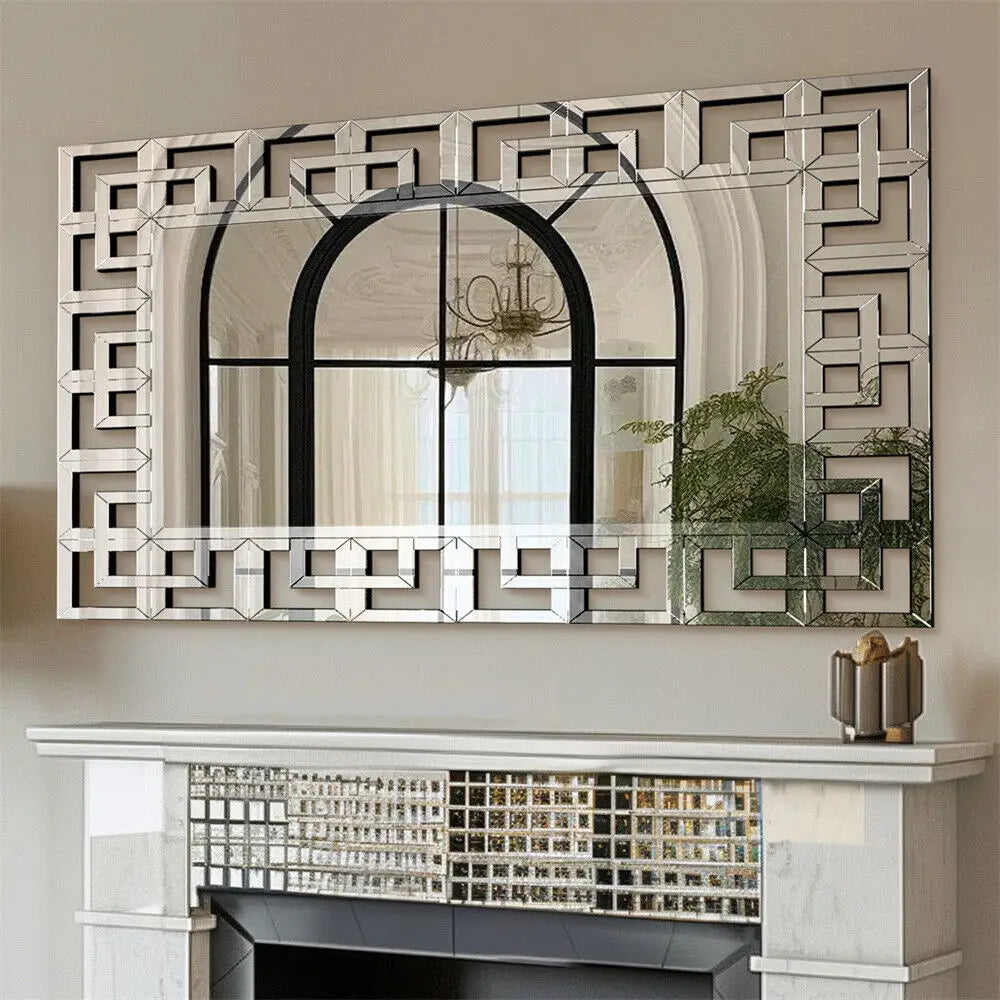 Wisfor 48”×28”Rectangle Grecian Venetian Mirror Sliver Accent.