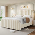 King Velvet Bed Frame 50.2" Upholstered Platform, No Box Spring, Wooden Slats