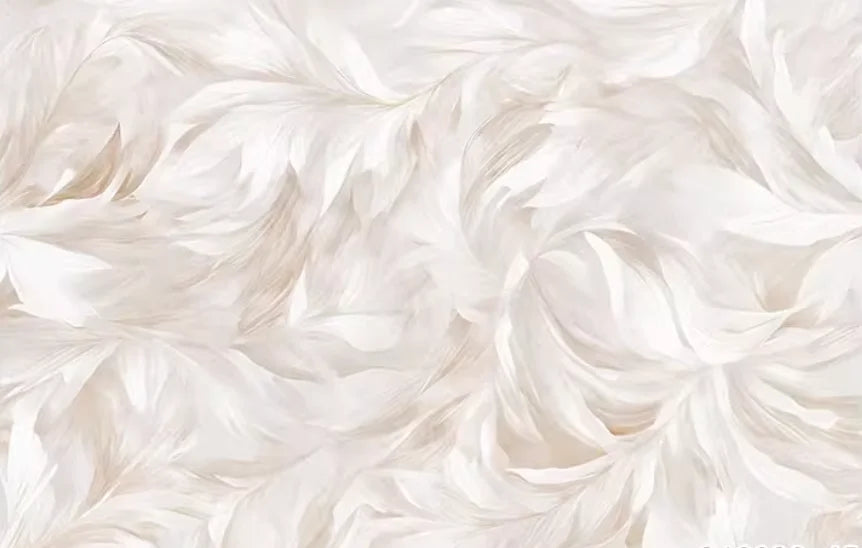 Cream Style Abstract Feather Flower Pattern Wallpaper European Wall mural