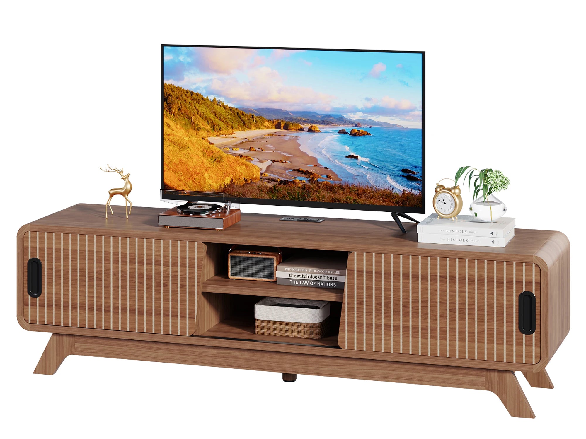 TV Stand, Storage, Shelves, Sliding Doors, American Standard Charging Station