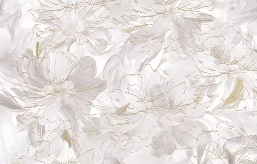 Cream Style Abstract Feather Flower Pattern Wallpaper European Wall mural
