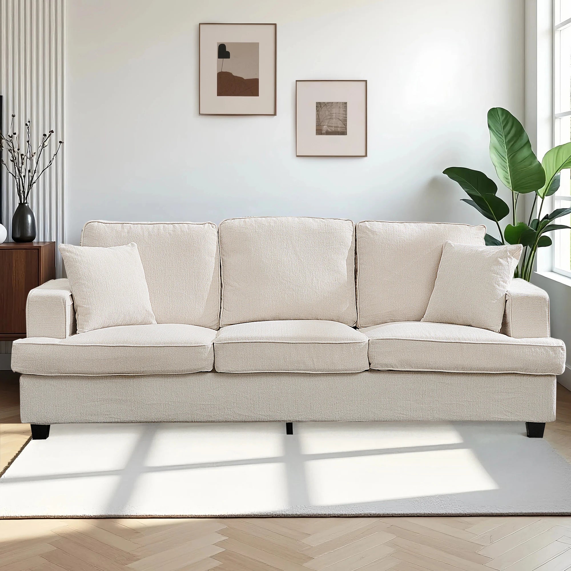 89" Cloud Couch Sofa in Chenille, Extra Comfy Soft 3-Seater