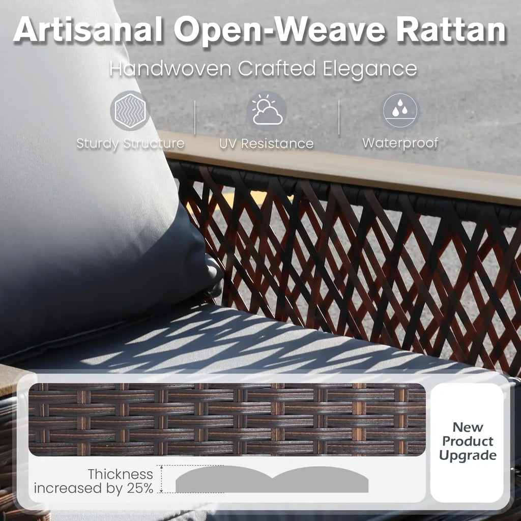 3 Pc Bistro, All-Weather Wicker, Table, Rotate 360deg & Rock