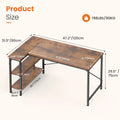 JHK L-Shape Computer-Gaming Desk 47IN Corner Desks Reversible Shelves
