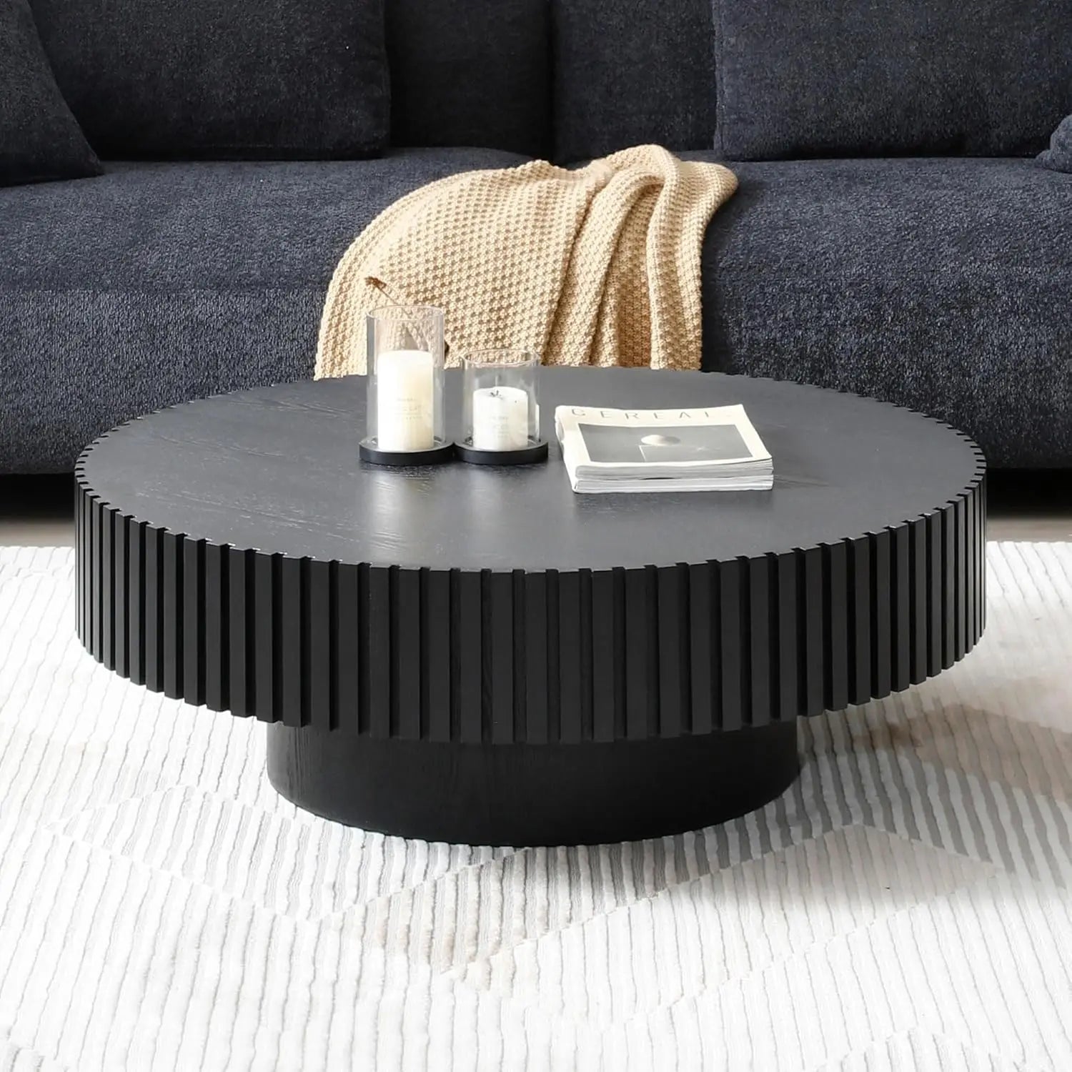 Rectangle Wood Grain Coffee Table Wooden Center Table