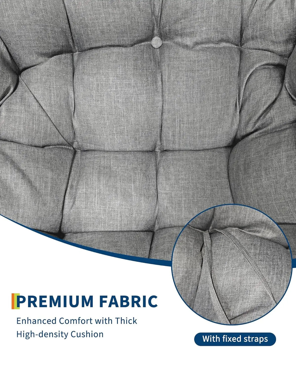 Oversized Wicker Papasan Rocking Chair, Cushion & Metal Frame