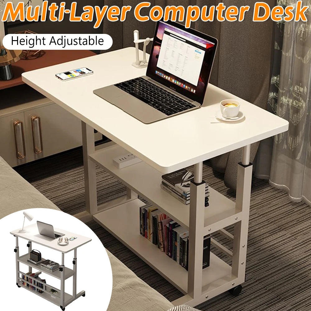 Multi-Layer Adjustable Standing Computer  Desk, Wooden