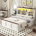 King Size Bed Frame 55" Tall Storage Headboard, 4 Drawers, 24" Tall Footboard