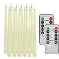 Pack of 12/24Pc LED Flameless Flickering Taper Candles, Remote Battery