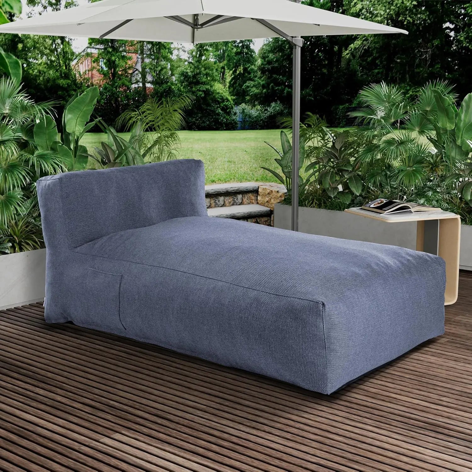 70" Bean Bag Lounger Chair for Sunbathing Tanning Water-Resistant