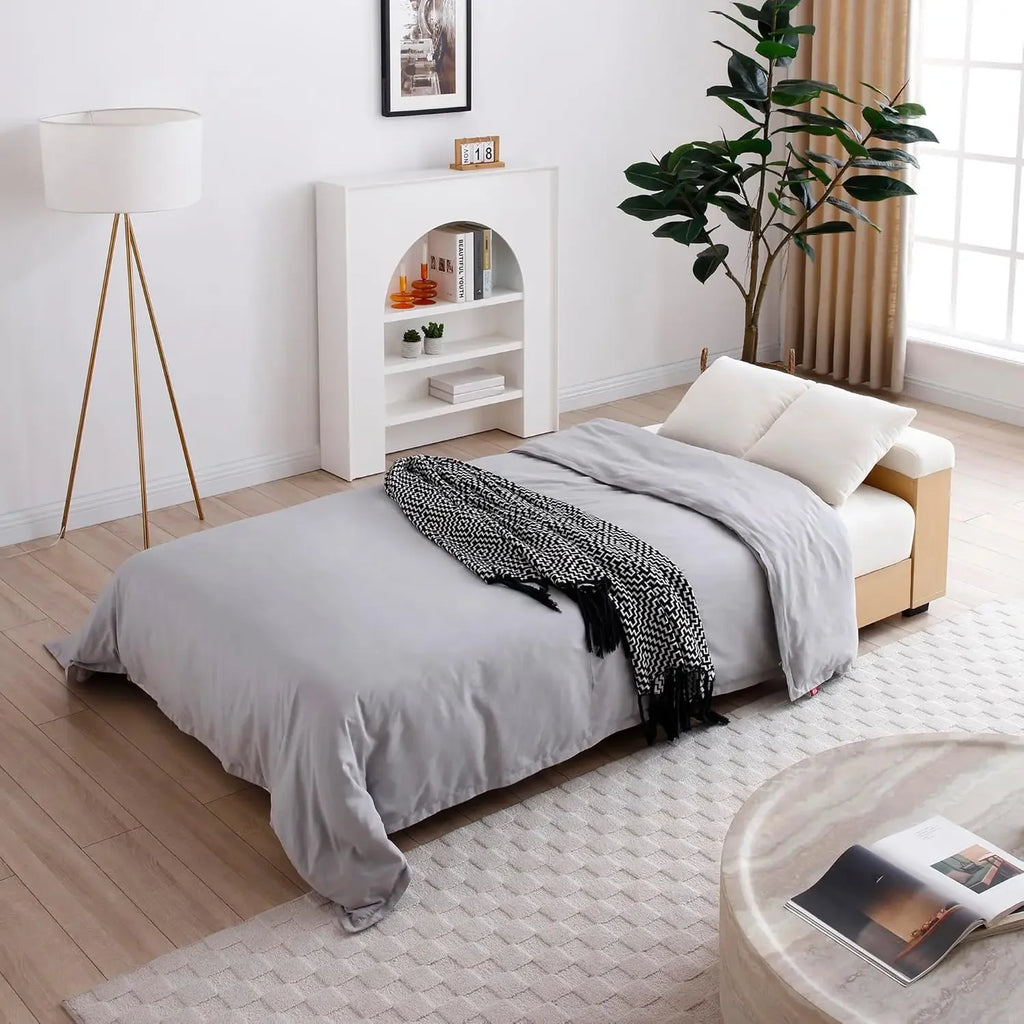 Multi-Functional Sofa Sleeper,  Storage Ottoman, 2-Drawers Sectional Couch
