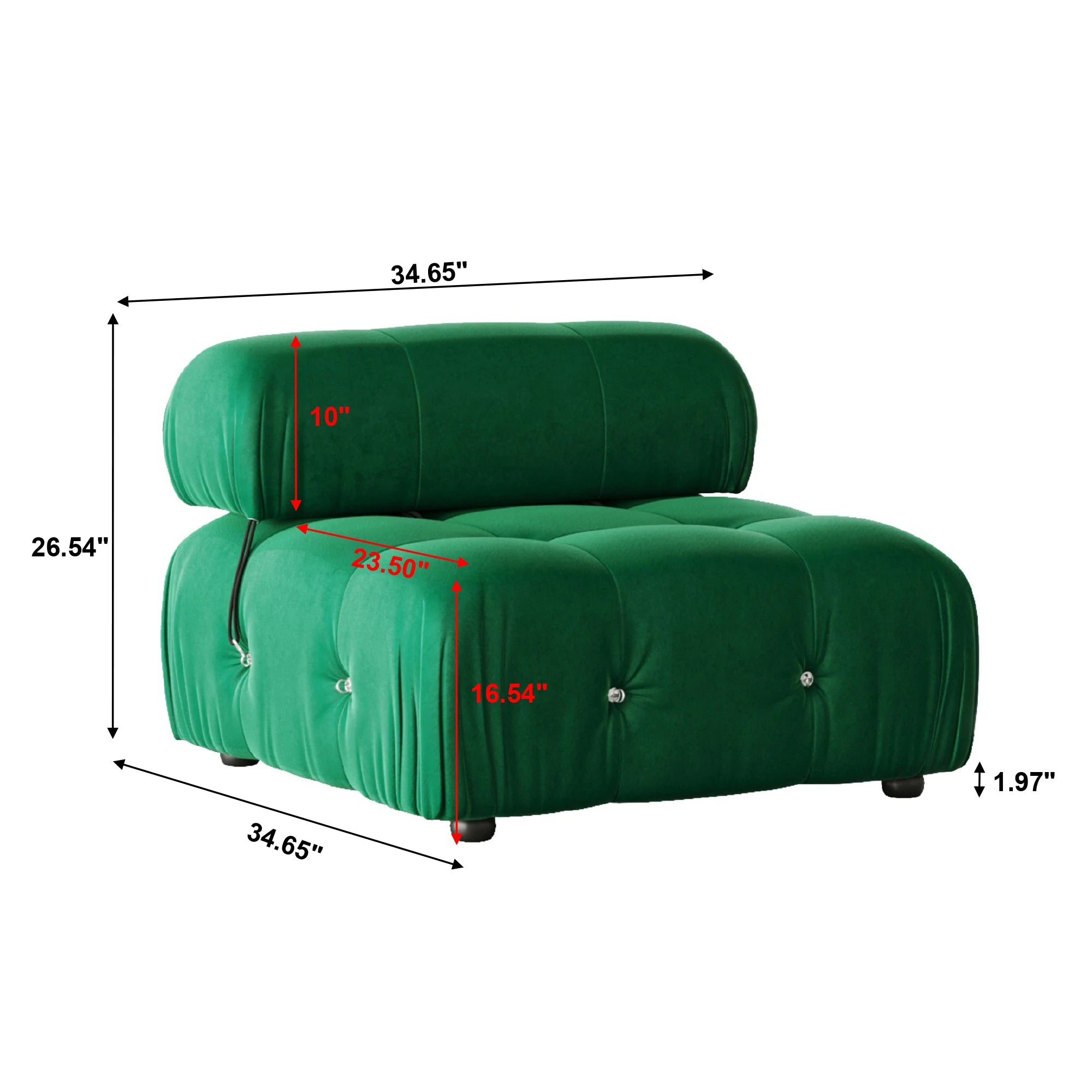Sdorens 138" Sectional Couch U-Shape Velvet Sofa 2 Ottomans